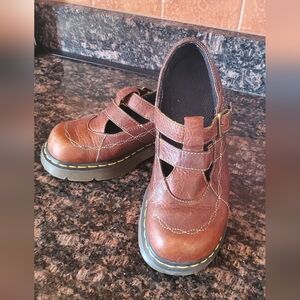 Dr. Martens Brown Leather Mary Jane Shoes